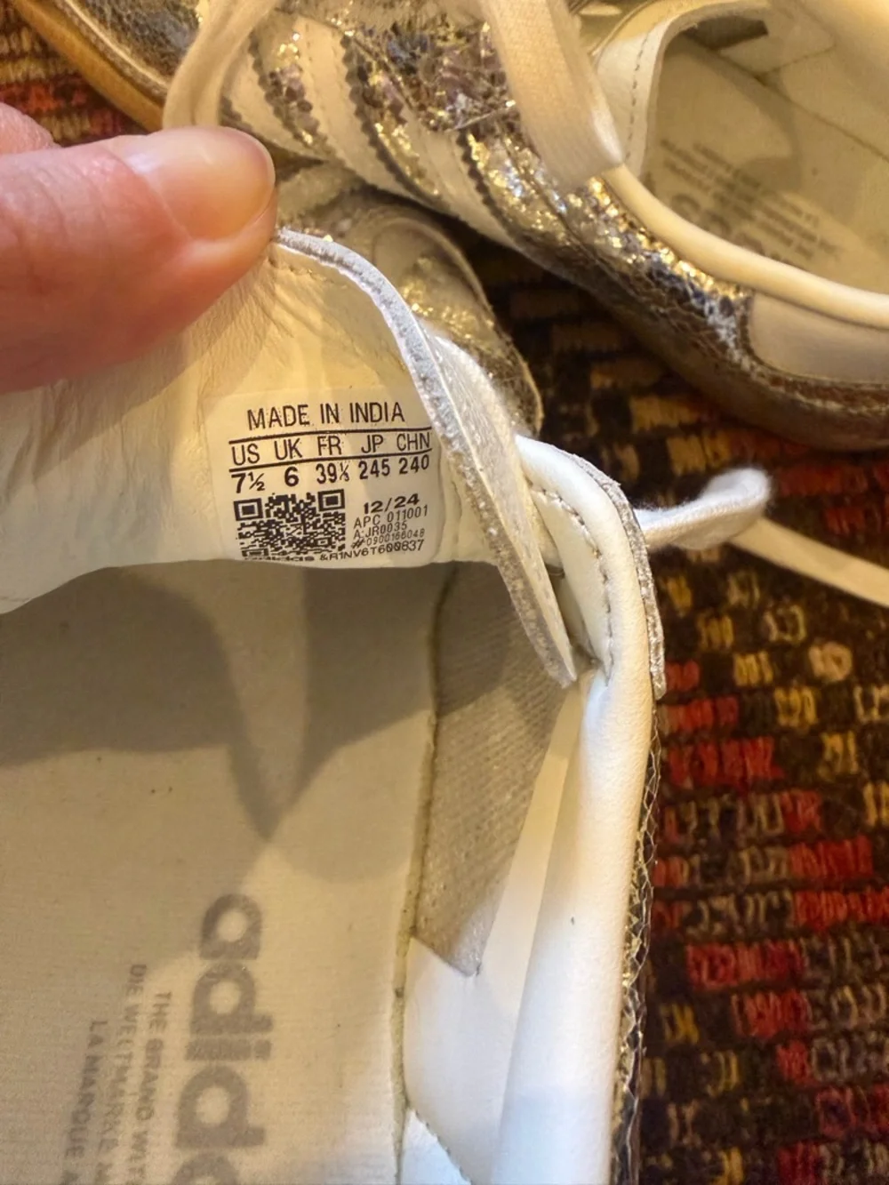 Adidas Samba OG Silver Metallic / Cloud White / Core White size 7.5 - Picture 3 of 7